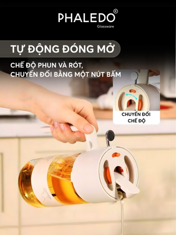 Chai Đựng Dầu Ăn, Nước Mắm Thuỷ Tinh Borosilicate 2 Chế Độ Phun Và Rót LISSAxPHALEDO (PL-0343)