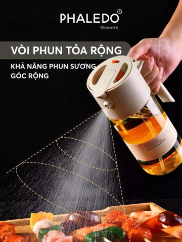Chai Đựng Dầu Ăn, Nước Mắm Thuỷ Tinh Borosilicate 2 Chế Độ Phun Và Rót LISSAxPHALEDO (PL-0343)