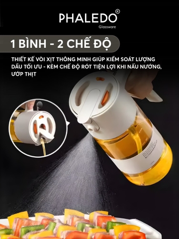 Chai Đựng Dầu Ăn, Nước Mắm Thuỷ Tinh Borosilicate 2 Chế Độ Phun Và Rót LISSAxPHALEDO (PL-0343)