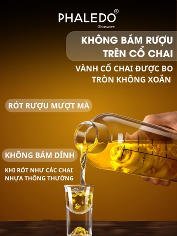 Bình Đựng Nước, Rượu Thủy Tinh borosilicate Cao Cấp Đa Năng Nắp Kín Khí Phaledo (PL-0932)