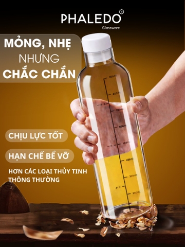 Bình Đựng Nước, Rượu Thủy Tinh borosilicate Cao Cấp Đa Năng Nắp Kín Khí Phaledo (PL-0932)
