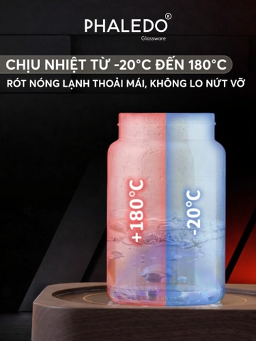 Lọ gia vị thuỷ tinh borosilicate, nắp & tay cầm inox 304 cao cấp đựng gia vị kín 100% chống ẩm, an toàn Phaledo PL-0338