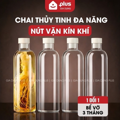Chai Thủy Tinh Đa Năng Đựng Rượu, Nước- Bình Thủy Tinh Borosilicate Cao Cấp An Toàn Sức Khỏe PHALEDO