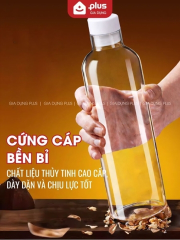 Chai Thủy Tinh Đa Năng Đựng Rượu, Nước- Bình Thủy Tinh Borosilicate Cao Cấp An Toàn Sức Khỏe PHALEDO