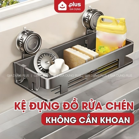 Kệ Đựng Đồ Rửa Chén Không Khoan Tường, Thép Carbon Cao Cấp, Kệ Nhà Bếp Đa Năng, Không Gỉ Sét