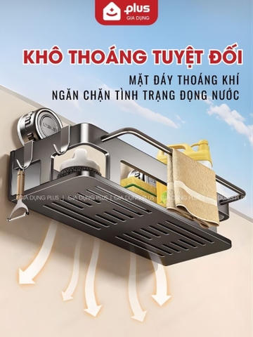 Kệ Đựng Đồ Rửa Chén Không Khoan Tường, Thép Carbon Cao Cấp, Kệ Nhà Bếp Đa Năng, Không Gỉ Sét