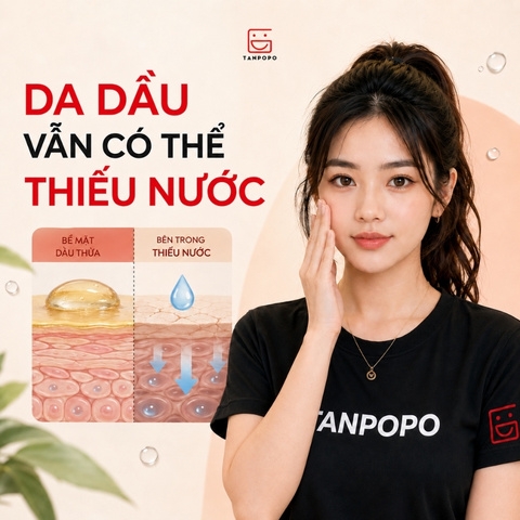 Da dầu vẫn có thể thiếu nước: Dấu hiệu nhận biết và cách chăm sóc