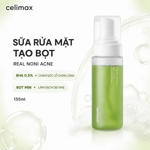 Sữa Rửa Mặt Celimax The Real Noni Acne Bubble Cleanser 155ml