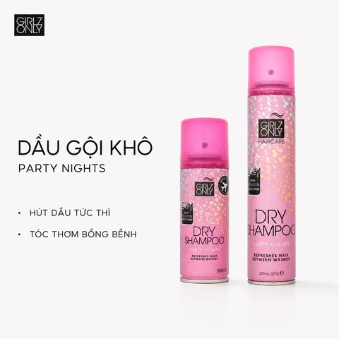 Dầu Gội Khô Girlz Only Dry Shampoo Party Nights (Hương Trái Cây Ngọt Ngào)