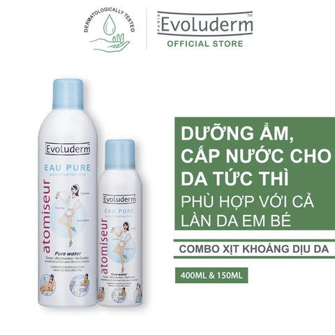 Xịt Khoáng Evoluderm Cấp Nước & Làm Dịu Da Atomiseur Eau Pure