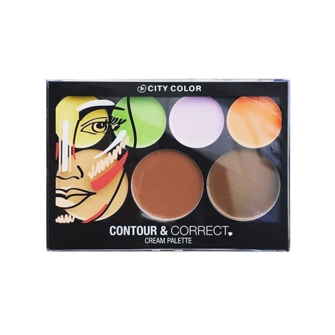 Bảng Tạo Khối Và Che Khuyết Điểm City Color Contour & Correct Cream Palette [7 Ô]