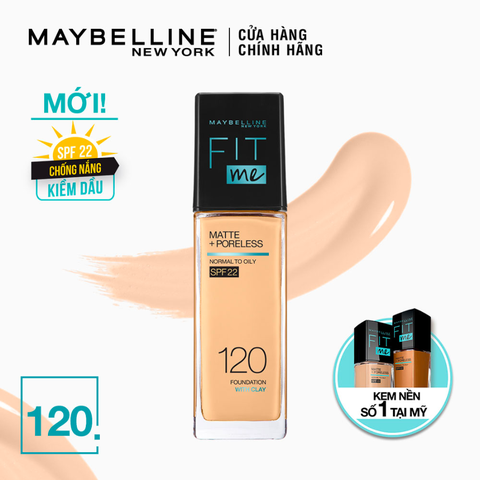 Kem Nền Maybelline Kiềm Dầu Chống Nắng Fit Me Matte + Poreless Foundation SPF22