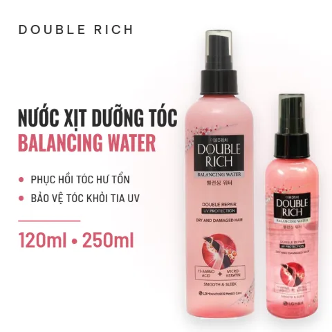 Nước Xịt Dưỡng Tóc Double Rich Balancing Water Double Repair UV Protection (Hồng)
