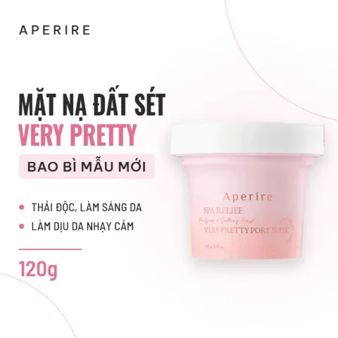 Mặt Nạ Đất Sét Quả Mọng, Thải Độc & Làm Sáng Da Aperire Spa Relief Verry Pretty Pore Mask 120g (Mẫu Mới)