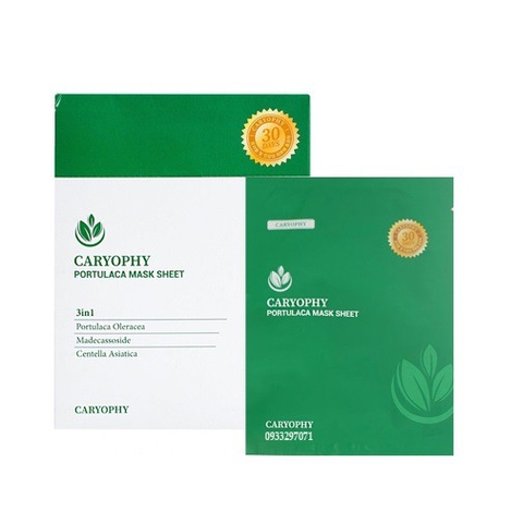Mặt Nạ Trị Mụn Caryophy Làm Giảm Mụn, Thâm & Dưỡng Ẩm Da Portulaca Mask Sheet 3 In 1 22g
