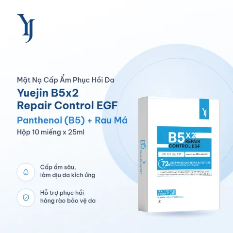 Mặt Nạ Giấy Cấp Ẩm Phục Hồi Da Yuejin B5X2 Repair Control EGF 25ml (Mẫu Mới)
