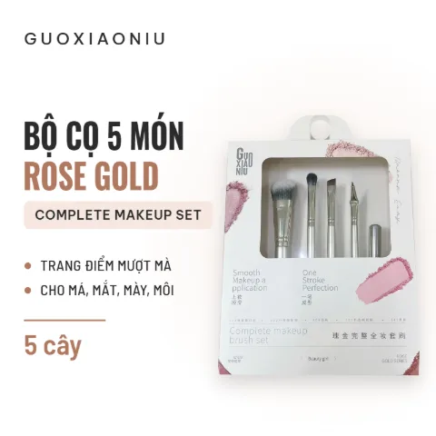 Bộ Cọ Trang Điểm 5 Món Guoxiaoniu GXBCG5 Rose Gold Complete Make Up