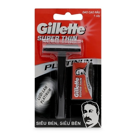 Dao Cạo Râu Gillette Super Thin Cán Đen