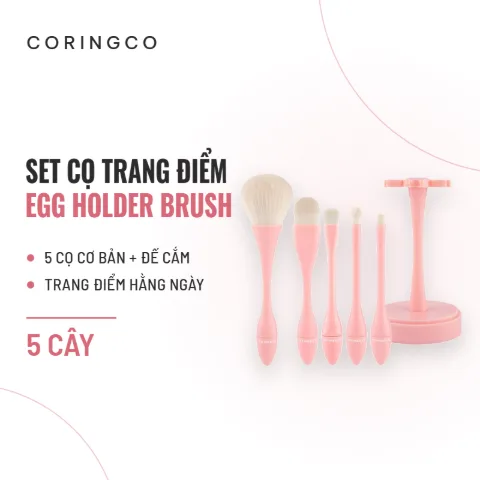 Set Cọ Trang Điểm Coringco Egg Holder Brush