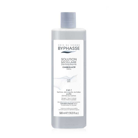 Nước Tẩy Trang Than Hoạt Tính Byphasse Solution Micellaire Charbon Actif Detox Pure Skin 500ml