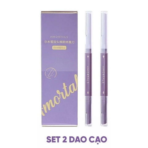 Bộ 2 Dao Cạo Lông Mày 2 Đầu Amortals Double Headed Macro Eyebrow Razor