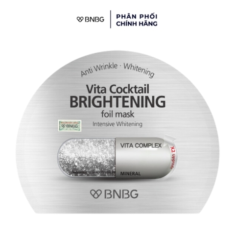 Mặt Nạ Giấy BNBG Vita Cocktail Brightening Foil 2X Upgrade 30ml (Bạc)(Mẫu Mới)