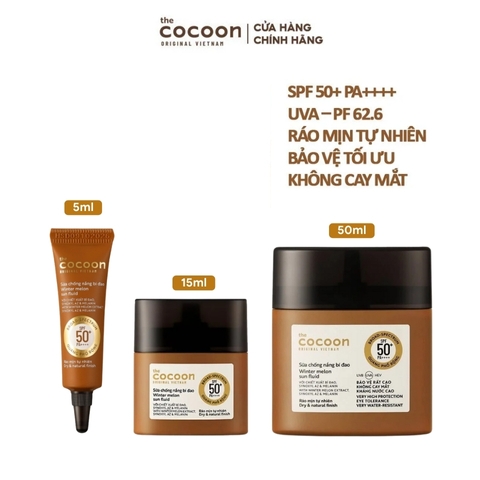 Sữa Chống Nắng Bí Đao Quang Phổ Rộng Cocoon Winter Melon Sun Fluid SPF50+