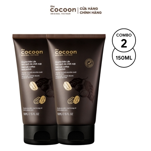 Combo 2 Tuýp Tẩy Tế Bào Chết Mặt Cà Phê Đắk Lắk Cocoon Face Polish 150ml