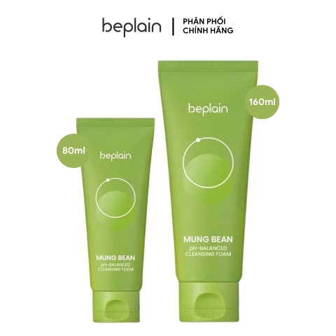 Sữa Rửa Mặt Đậu Xanh Beplain Mung Bean PH-Balanced Cleansing Foam (Nhập Khẩu)