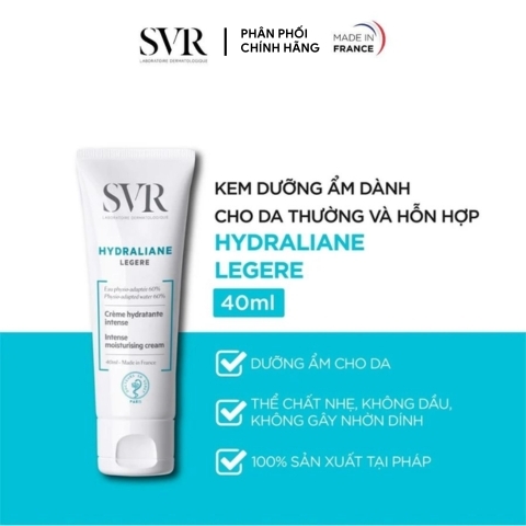 Kem Dưỡng Ẩm Chuyên Sâu SVR Cho Da Thường Đến Da Hỗn Hợp Hydraliane Legere 40ml (Nhập Khẩu)