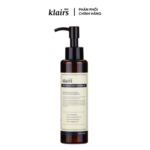 Dầu Tẩy Trang Klairs Làm Sạch Sâu Gentle Black Deep Cleansing Oil