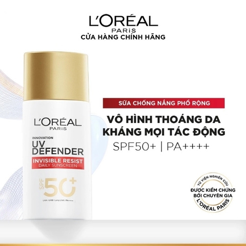 Kem Chống Nắng L'Oreal X20 UV Defender Serum Invisible Resist SPF50+ 50ml (Mẫu Mới)