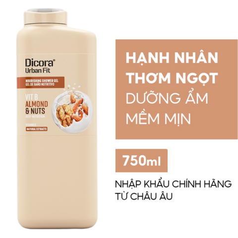 Sữa Tắm Dicora Urban Fit Vitamin B Natural Extracts Almond & Nuts