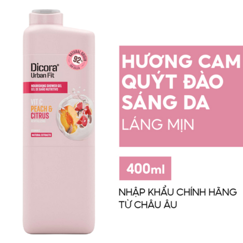Sữa Tắm Dicora Urban Fit Vitamin C Natural Extracts Citrus & Peach