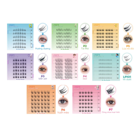 Mi Giả Cụm Tự Nhiên Jary Pro Cluster Lashes (6 Hàng) (Có Sẵn Keo)