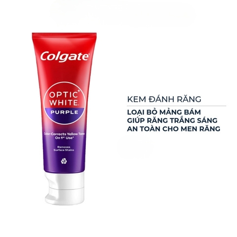 Kem Đánh Răng Công Nghệ Sắc Tím Trắng Sáng Colgate Optic White Purple