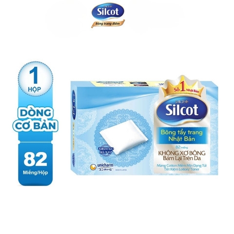 Bông Tẩy Trang Silcot Nhật Bản Xanh Da Trời 82 Miếng