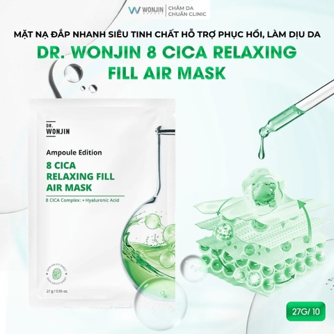 Mặt Nạ Siêu Tinh Chất Phục Hồi Dr Wonjin Ampoule Edition 8 CICA Relaxing Fill Air Mask 27g