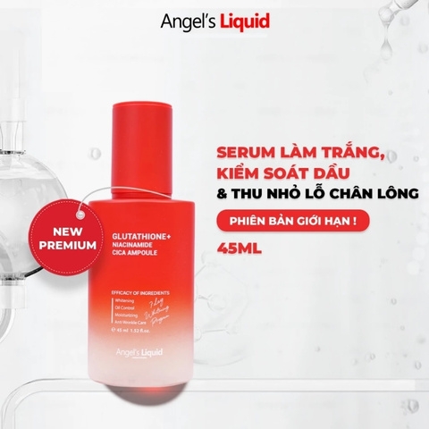Serum Angel’s Liquid Dưỡng Trắng, Kiểm Soát Dầu, Thu Nhỏ Lỗ Chân Lông Glutathione+Niacinamide Cica 45ml
