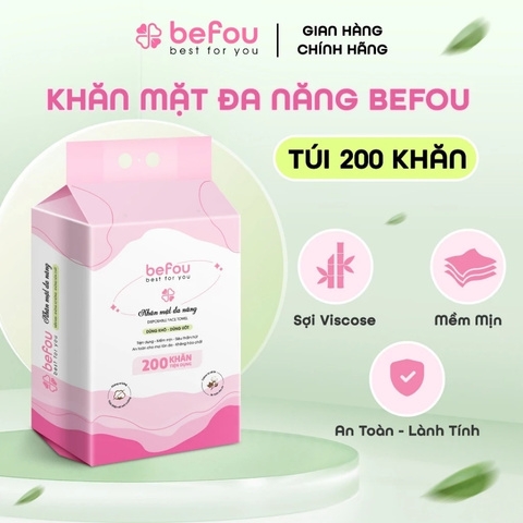Khăn Lau Mặt Đa Năng Befou 200 Cái