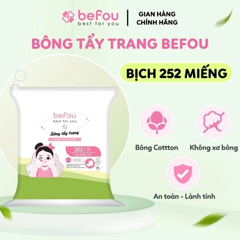 Bông Tẩy Trang Befou Natural Cotton Pads (Bông Chữ Nhật)