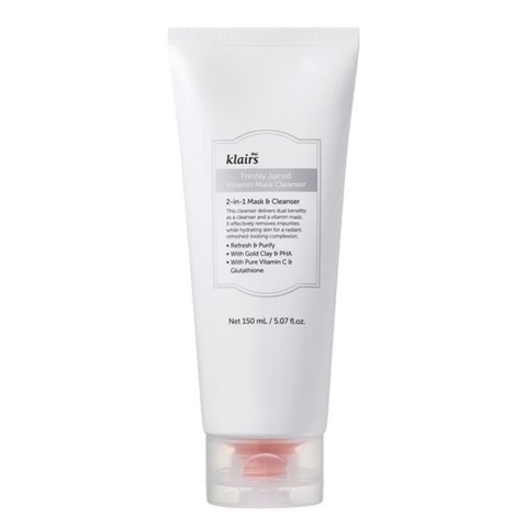 Sữa Rửa Mặt Klairs Dưỡng Sáng, Cải Thiện Lỗ Chân Lông Freshly Juiced Vitamin Mask Cleanser 150ml