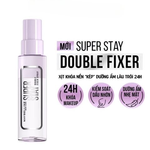 Xịt Khóa Dưỡng Ẩm Lâu Trôi Makeup Maybelline Super Stay Double Fixer Spray 55ml