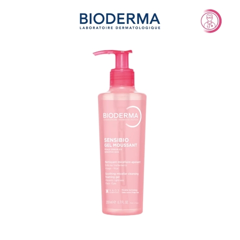 Gel Rửa Mặt Tạo Bọt Cho Da Nhạy Cảm Bioderma Sensibio Gel Moussant (Nhập Khẩu) (Mẫu Mới)