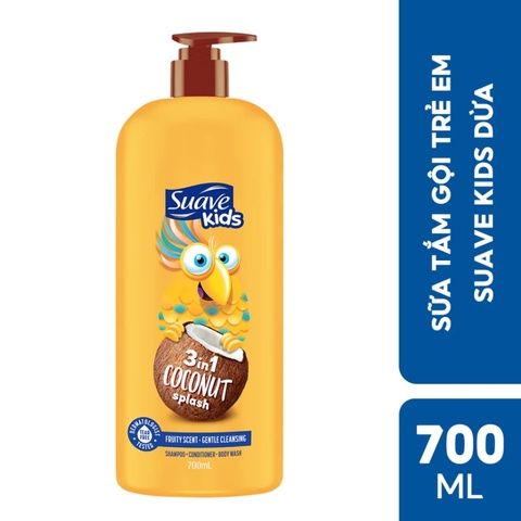 Sữa Tắm Gội Xả Suave Kids 3In1 Coconut Splash