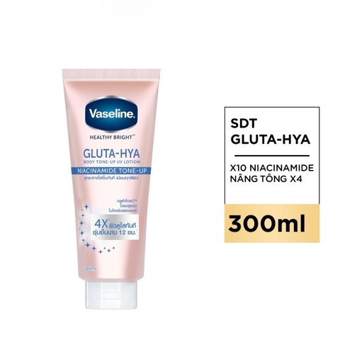Sữa Dưỡng Thể Vaseline Dưỡng Sáng Da Vaseline Healthy Bright Gluta-Hya Niacinamide Tone-Up 300ml
