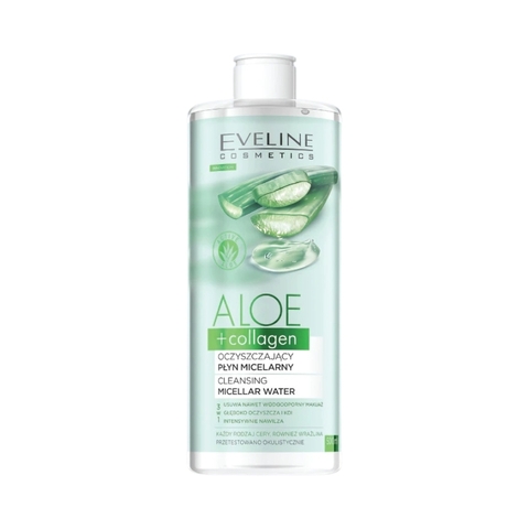 Nước Tẩy Trang Eveline Organic Aloe+Collagen Micellar Water 500ml