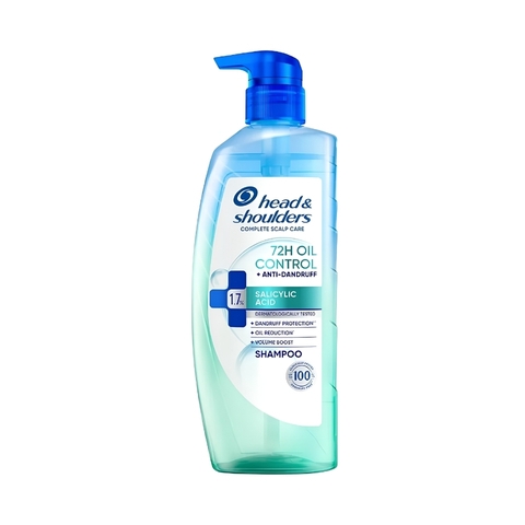 Dầu Gội Kiềm Dầu Head & Shoulders 72H Oil Control Anti-Dandruff 1.7% Salicylic Acid Shampoo 480g