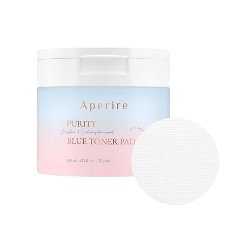 Miếng Bông Cấp Ẩm, Dịu Da Aperire Purity Blue Toner Pad 140ml (70 Miếng)