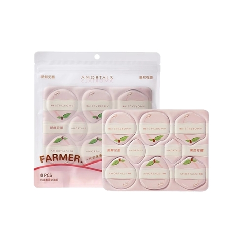 Set 8 Bông Mút Trang Điểm Amortals Peach